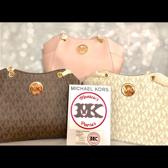 NWT MICHAEL KORS CHAIN TOTE blossom vanilla - Picture 1 of 4